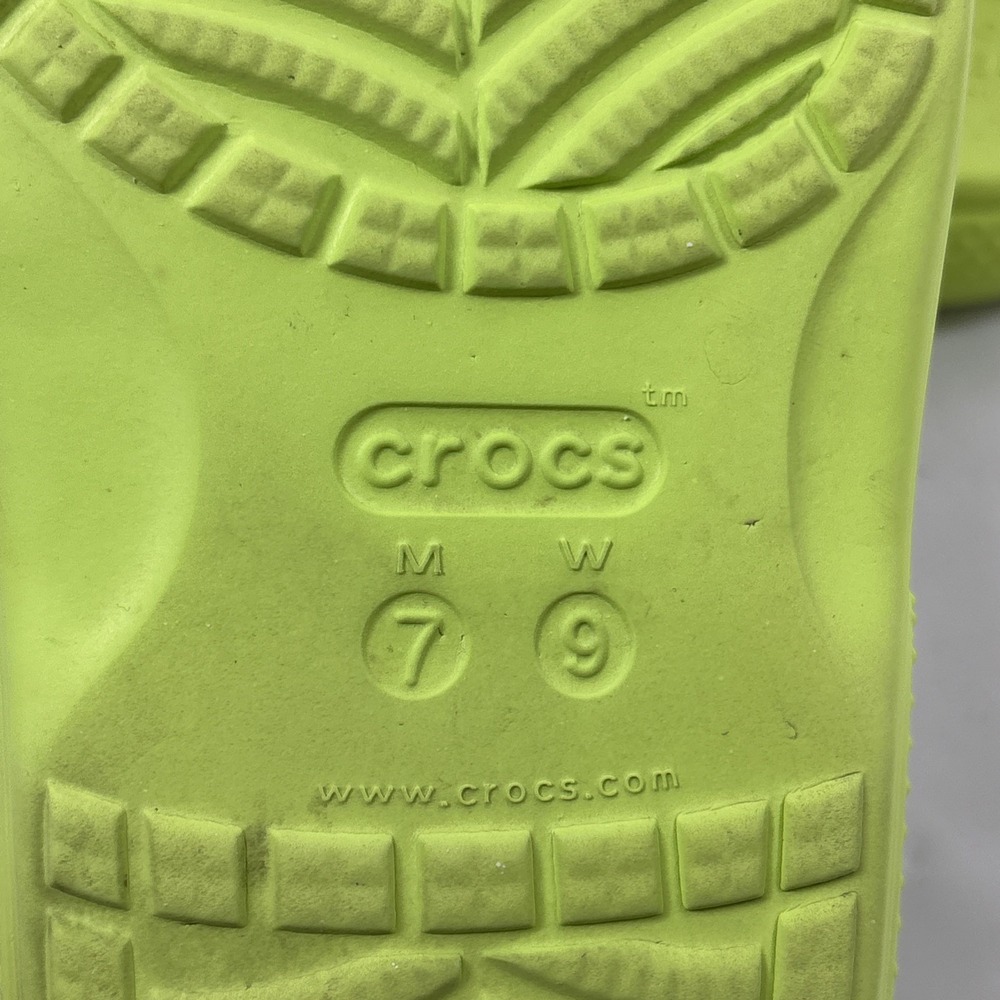 Crocs Classic Slide Sandals Neon Lime Green Womens 9 Mens 7 Slip On Shoe Comfort - Picture 11 of 11